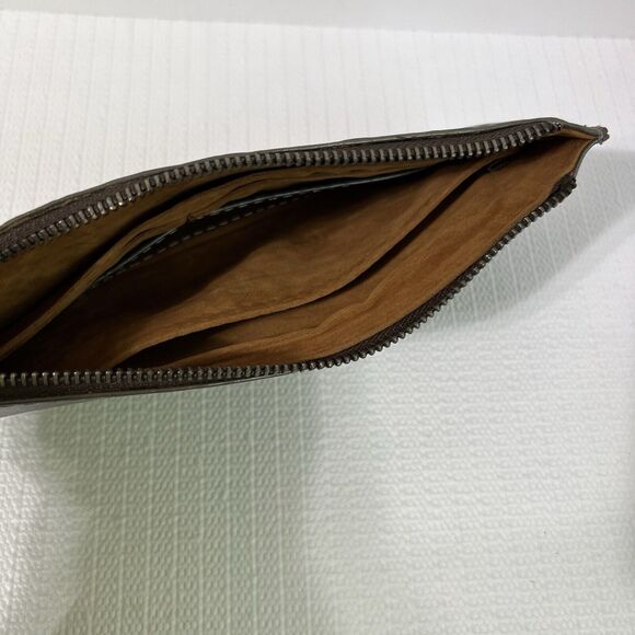 PATRICIA NASH St. Croce Tooled Italian Leather Wallet Wristlet Pewter Gray Strap - Picture 15 of 17